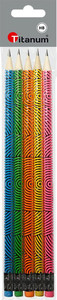 Titanum Pencil HB with Eraser Metallic 5pcs