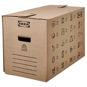 DUNDERGUBBE Moving box, brown, 64x34x40 cm/80 l