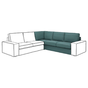 KIVIK Corner section, Kelinge grey-turquoise