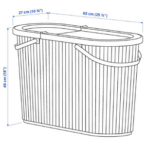 DAMMÄNG Bin with lid, grey-green, 48 l
