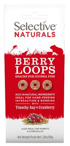 Selective Naturals Berry Loops Snacks for Guinea Pigs Timothy Hay & Cranberry 80g