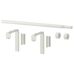 RÄCKA Curtain rod combination, white, 120-210 cm