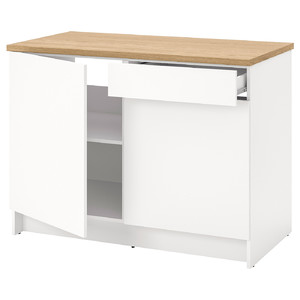 KNOXHULT Base cabinet with doors and drawer, white, 120 cm