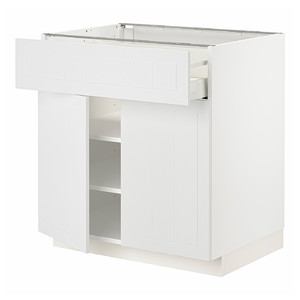 METOD / MAXIMERA Base cabinet with drawer/2 doors, white/Stensund white, 80x60 cm