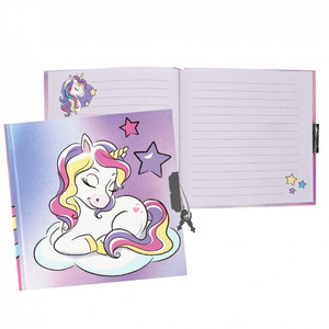Diary with Padlock Unicorn Pastel