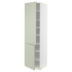 METOD High cabinet with shelves/2 doors, white/Stensund light green, 60x60x220 cm