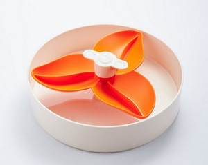 Spin Interactive Slow Feed Bowl for Dogs - Flower/Spin, white-orange