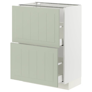 METOD / MAXIMERA Base cabinet with 2 drawers, white/Stensund light green, 60x37 cm