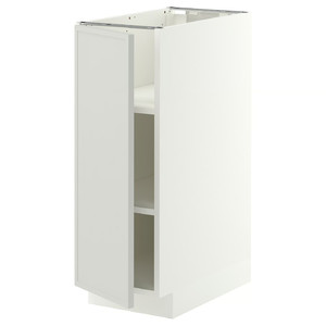 METOD Base cabinet with shelves, white/Aspudden light grey, 30x60 cm