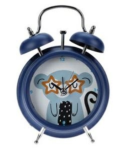 Classic Alarm Clock Lemur, dark blue