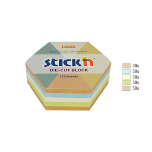 Sticky Notes Hexagon 61x70mm 250 Sheets