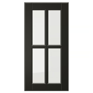 BODBYN Glass door, black, 30x60 cm
