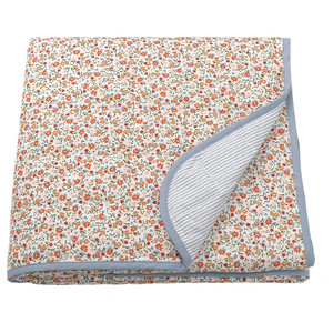 GULLNATTLJUS Bedspread, white/floral pattern, 160x250 cm
