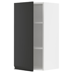 METOD Wall cabinet with shelves, white/Upplöv matt anthracite, 40x80 cm