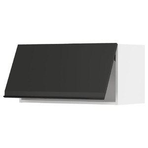 METOD Wall cabinet horizontal w push-open, white/Upplöv matt anthracite, 80x40 cm