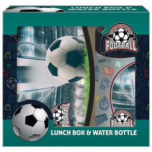 School Set Lunch Box & Water Bottle Football