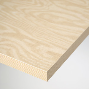 MITTCIRKEL / OLOV Desk, lively pine effect/black, 140x60 cm