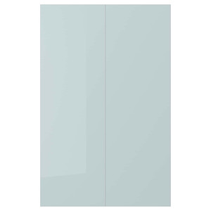 KALLARP 2-p door f corner base cabinet set, high-gloss light grey-blue, 25x80 cm