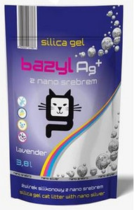 Cat Litter with Nano Silver Bazyl Ag+ Silica Gel Lavender 3.8L