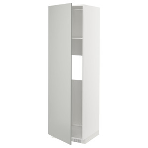 METOD High cab f fridge or freezer w door, white/Havstorp light grey, 60x60x200 cm