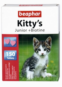 Beaphar Kitty's Junior + Biotine Vitamin Tablets 150pcs