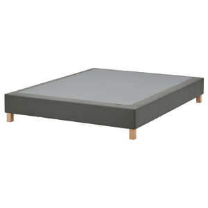 LYNGÖR Slatted mattress base with legs, dark grey, Standard Super King