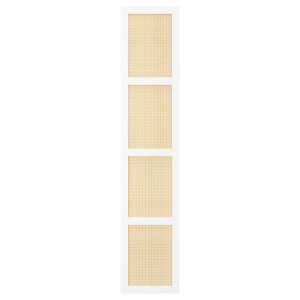 HÖGADAL Door, white/woven bamboo, 40x192 cm