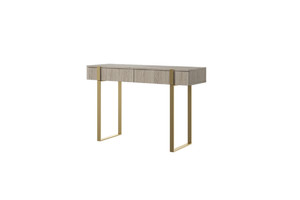 Modern Console Table Dresser Dressing Table Verica, biscuit oak/gold legs