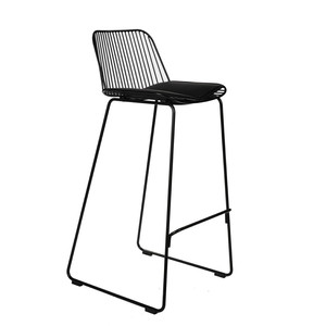 Bar Stool with Seat Pad Dill High, black