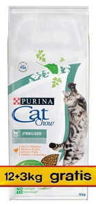 Purina Cat Chow Special Care Sterilised Dry Cat Food 15kg (12+3kg)