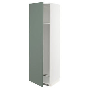 METOD High cab f fridge or freezer w door, white/Bodarp grey-green, 60x60x200 cm