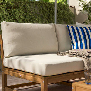 NÄMMARÖ Seat sec for modular sofa, outdoor, light brown stained, 81x81 cm