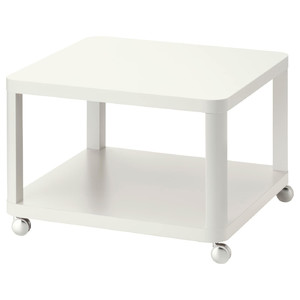 TINGBY Side table on casters, white, 64x64 cm