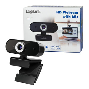 LogiLink HD Webcam with Microphone USB, black