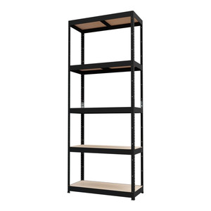 GoodHome Shelving Unit Ryle 179 x 75 x 35 cm 5 Shelves, black