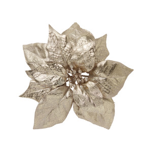 Christmas Decoration Flower with Clip, champagne