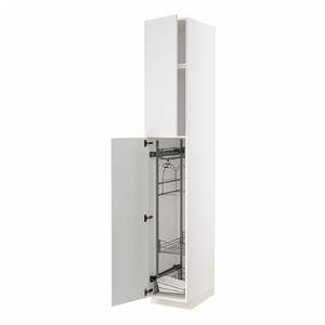 METOD High cabinet with cleaning interior, white/Stensund white, 40x60x240 cm
