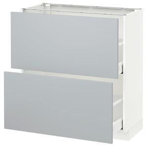 METOD / MAXIMERA Base cabinet with 2 drawers, white/Veddinge grey, 80x37 cm
