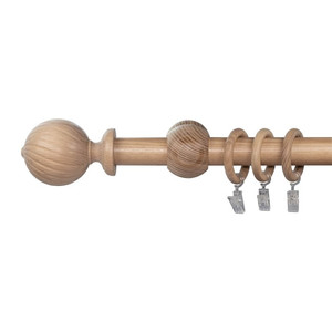 Wooden Curtain Rod 200 cm, varnished ash