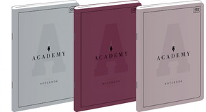 Notebook A4 60 Sheets Squared Academy 5-pack, assorted colours