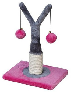 Cat Scratcher Mini Tree 18x18x32cm, pink-grey