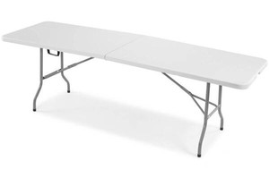 Portable Folding Table Banquet Table 240cm, white