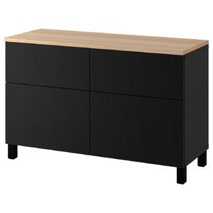 BESTÅ Storage combination w doors/drawers, black-brown, Lappviken/Stubbarp black-brown, 120x42x76 cm