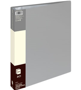 60 Pocket Display Book Folder PP A4, grey