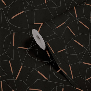 GoodHome Vinyl Wallpaper on Fleece Schiele, black