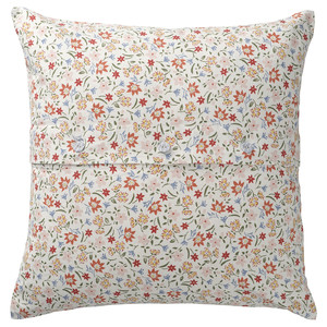 GULLNATTLJUS Cushion cover, white/floral pattern, 50x50 cm