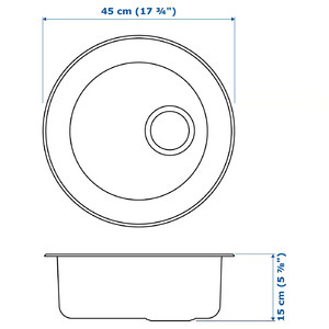 BOHOLMEN Inset sink, 1 bowl