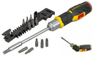 Stanley FATMAX Pistol Grip Ratcheting Screwdriver with 12 Tips
