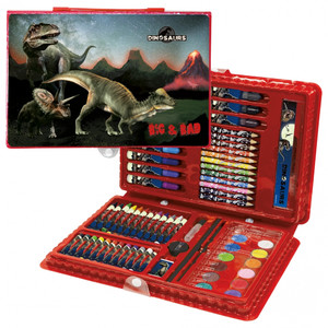 Kids Art Creative Set Case 71pcs Dinosaurs