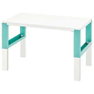 PÅHL Desk, white/turquoise, 96x58 cm